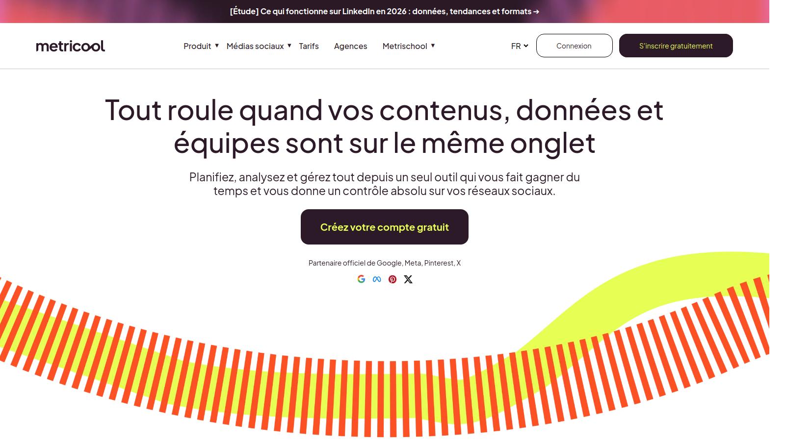 Capture d'écran de la page d'accueil de Meltwater