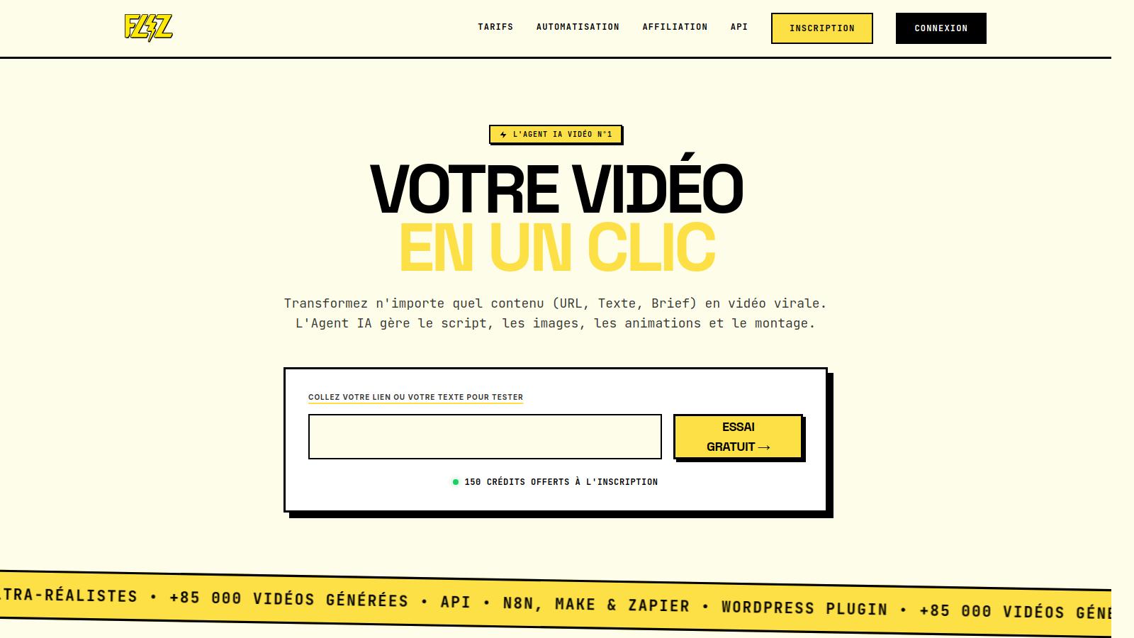 Site web pour créer des vidéos en ligne, Vidéo en un clic