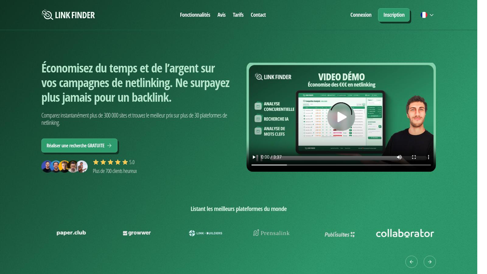 Capture d'écran du site Link Titan, économisez du temps et de l'argent