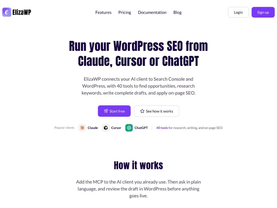 ElizaWP : reliez la recherche SEO aux actions WordPress