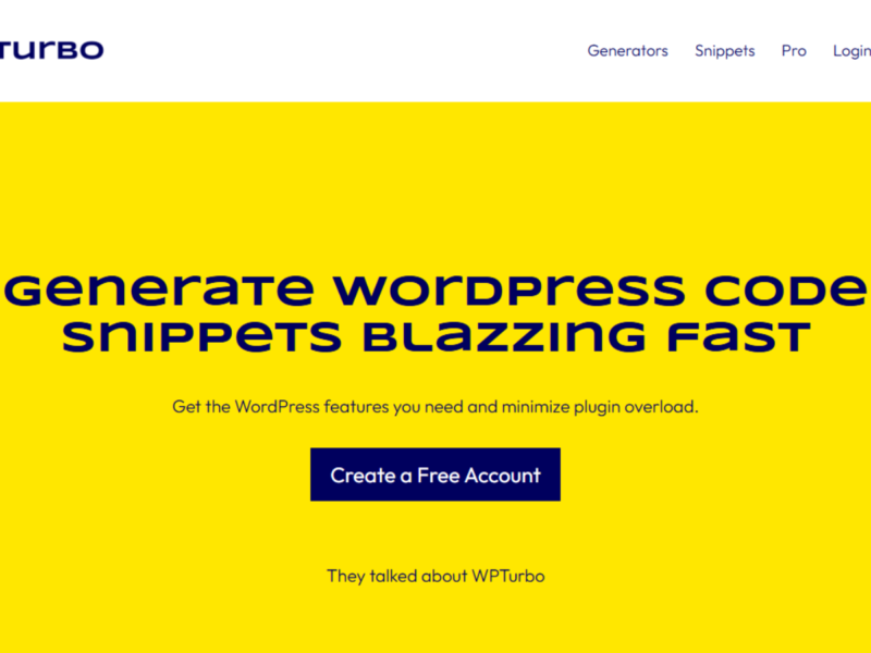 WPTurbo : générez du code WordPress en secondes