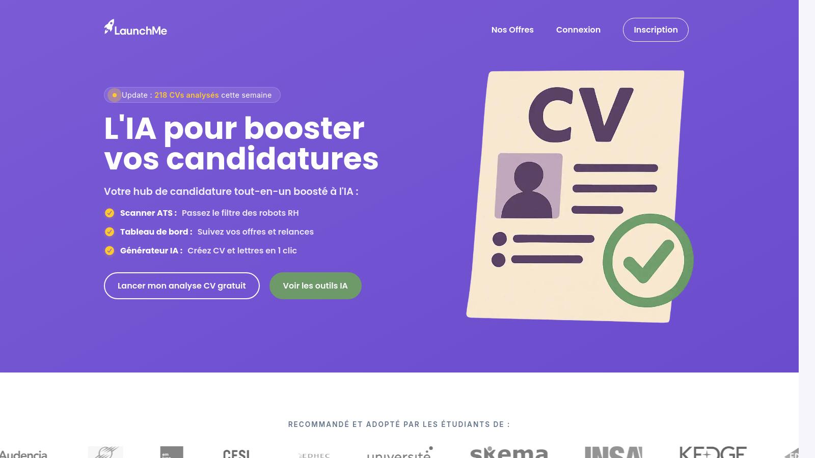 Un exemple de CV avec une vérification par IA pour optimisation des candidatures