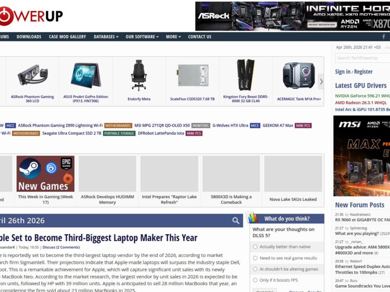 TechPowerUp : analyse experte du hardware