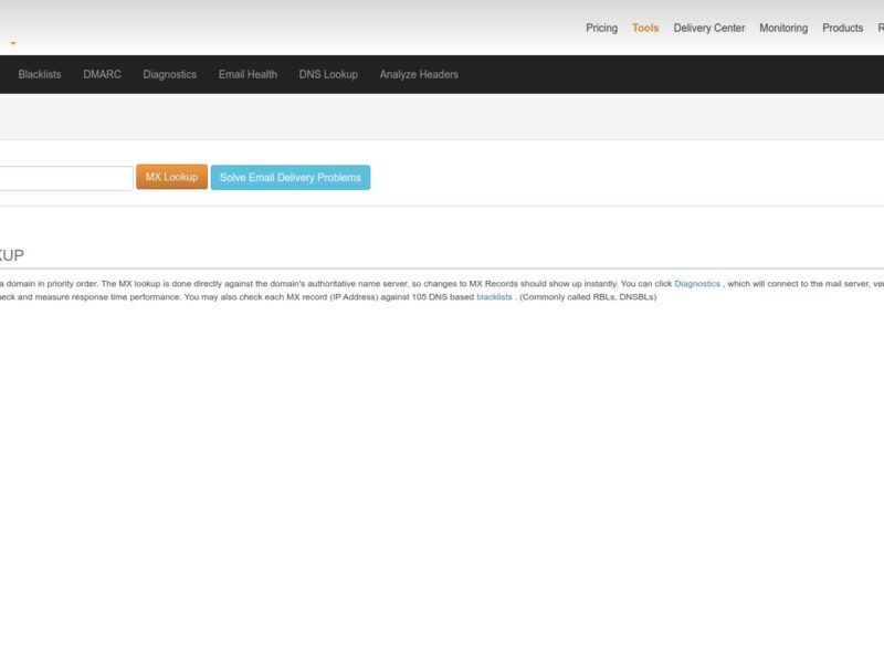 MXToolbox : audit email sans filtre