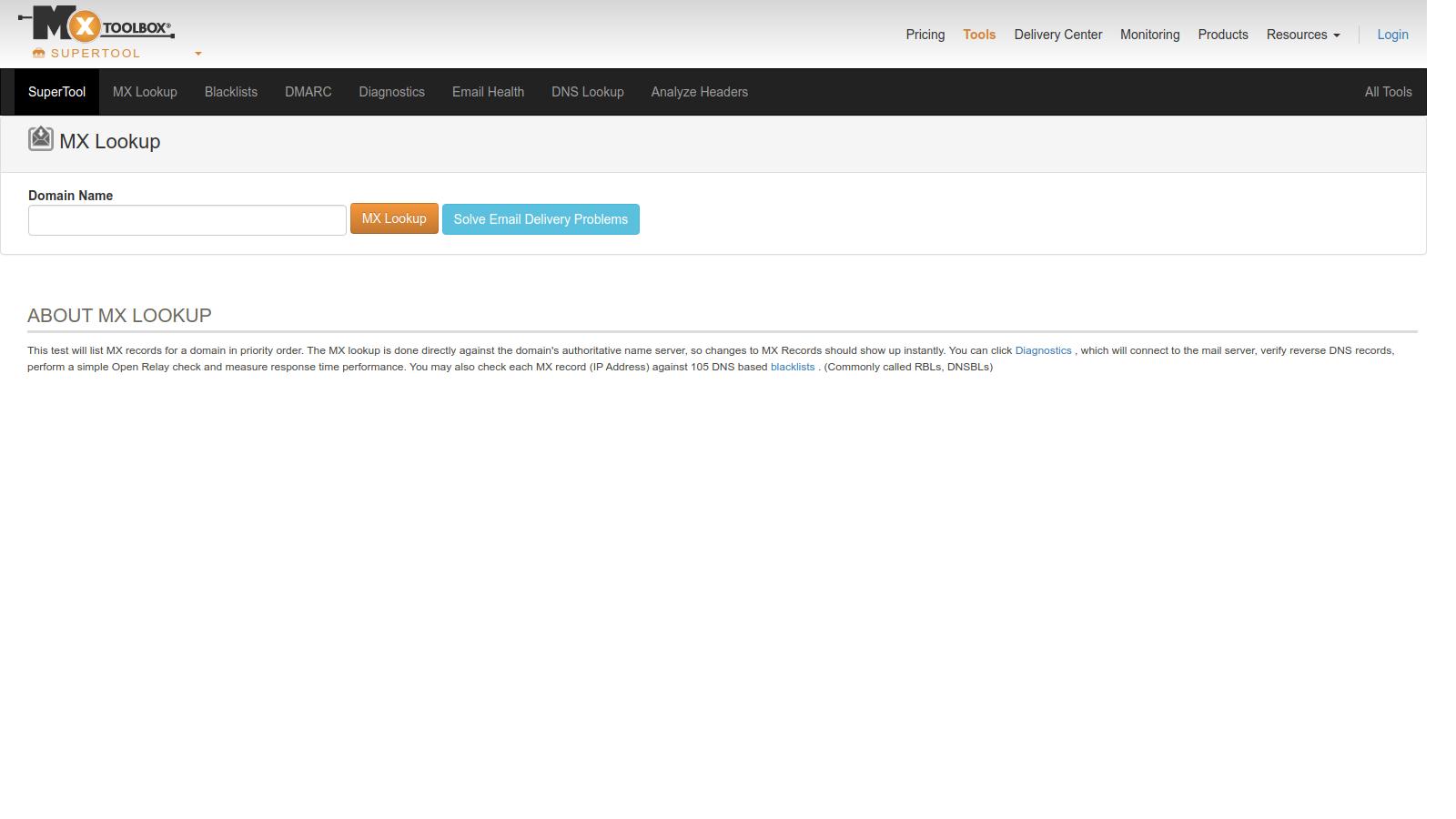 Page de recherche de NPI, outil de vérification