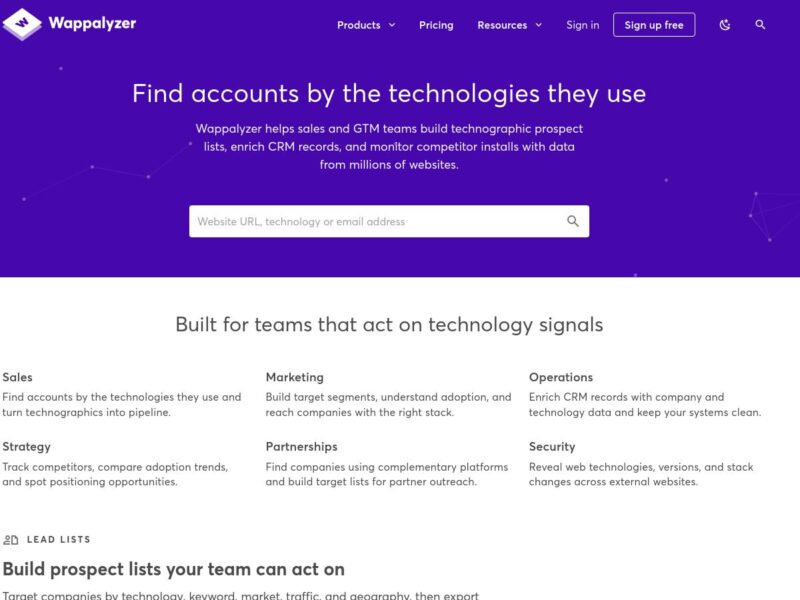 Utilisez Wappalyzer pour détecter une stack
